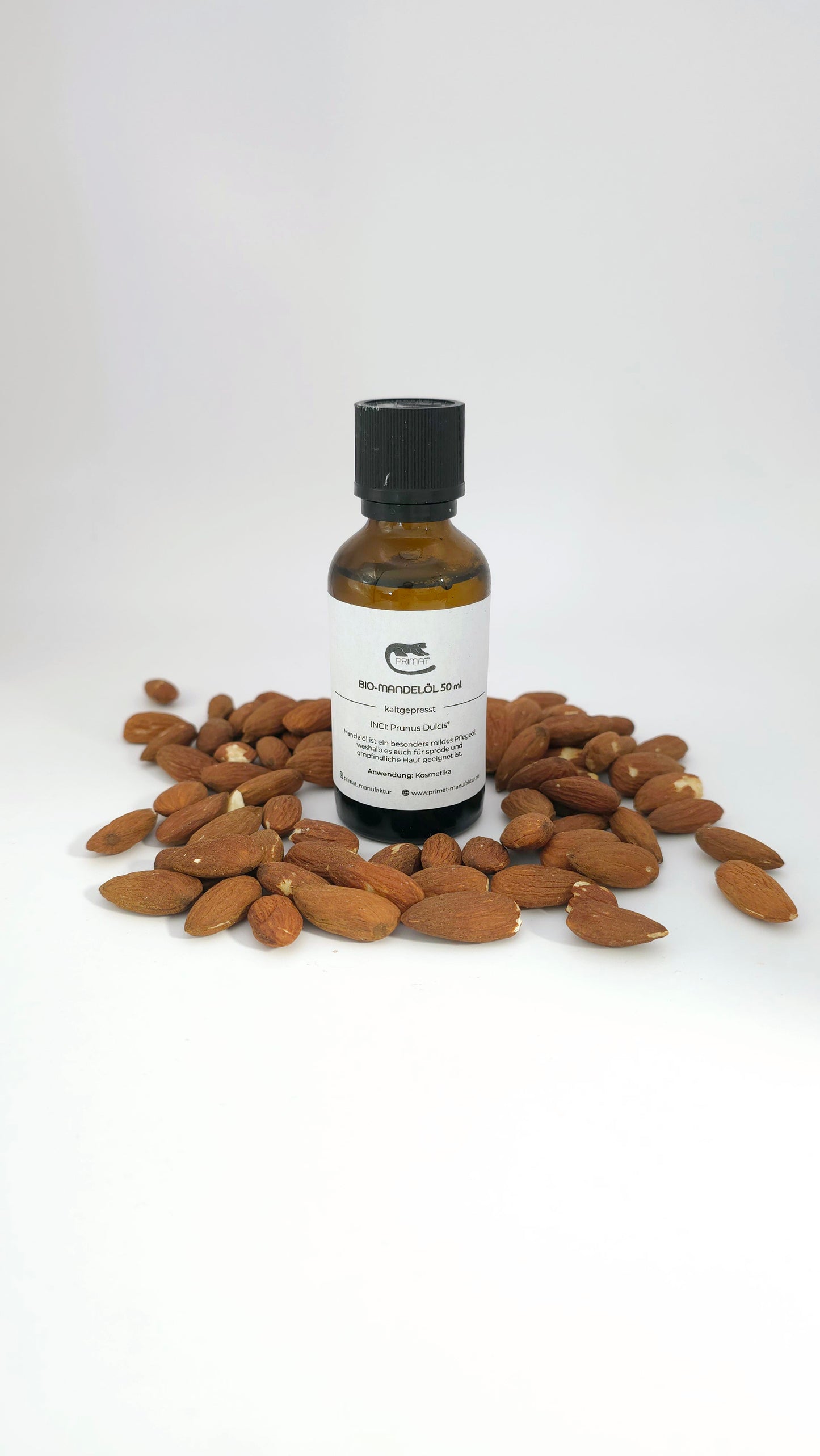 Bio-Mandelöl, kaltgepresst, 50 ml Glasfläschchen, Hautpflege, Baby, Schwangere, Kinder