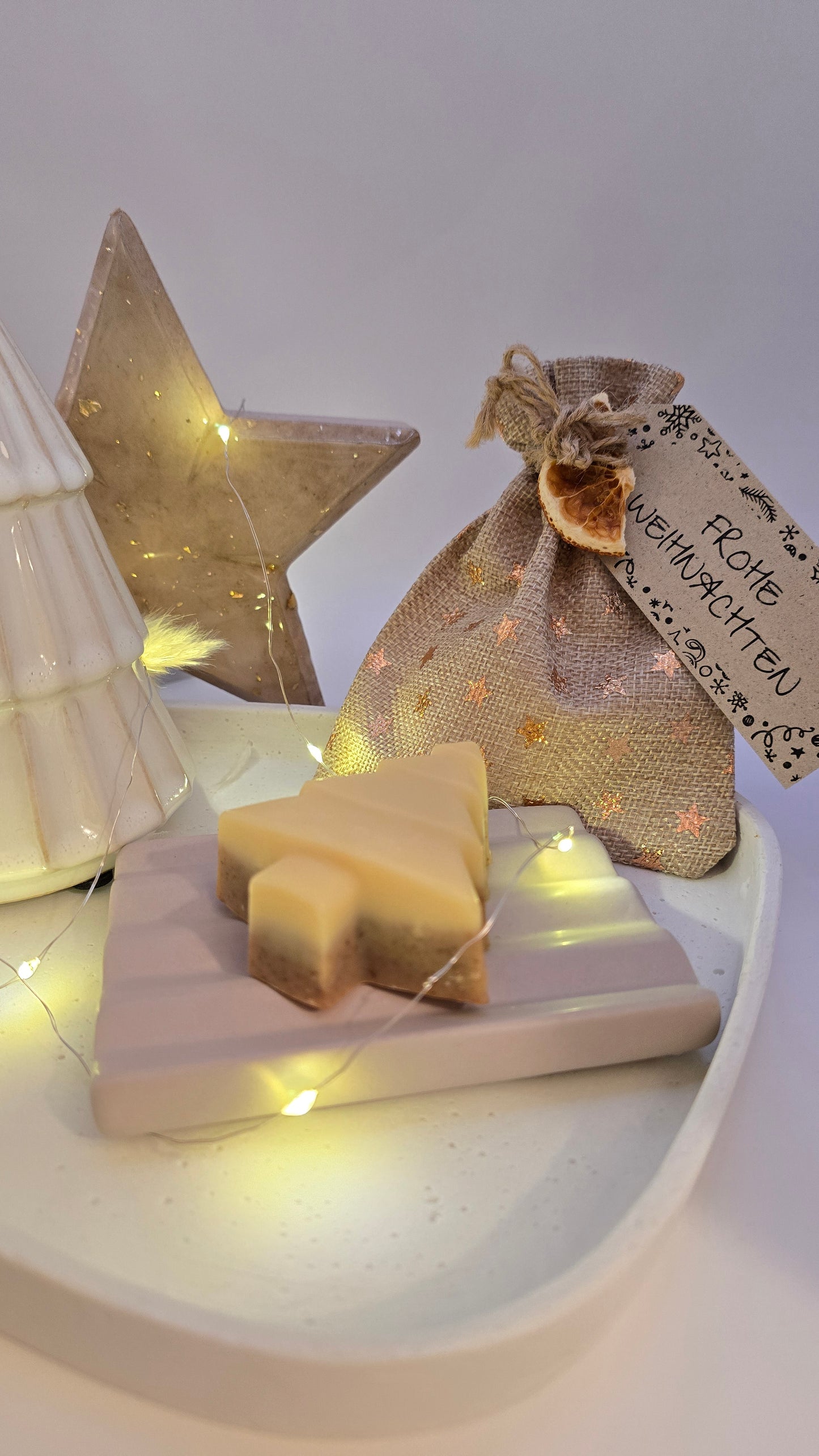 Weihnachtsseife "Orange-Zimt", handgemachte Naturseife, bio, ätherische Öle, Rohstoffe in Glas